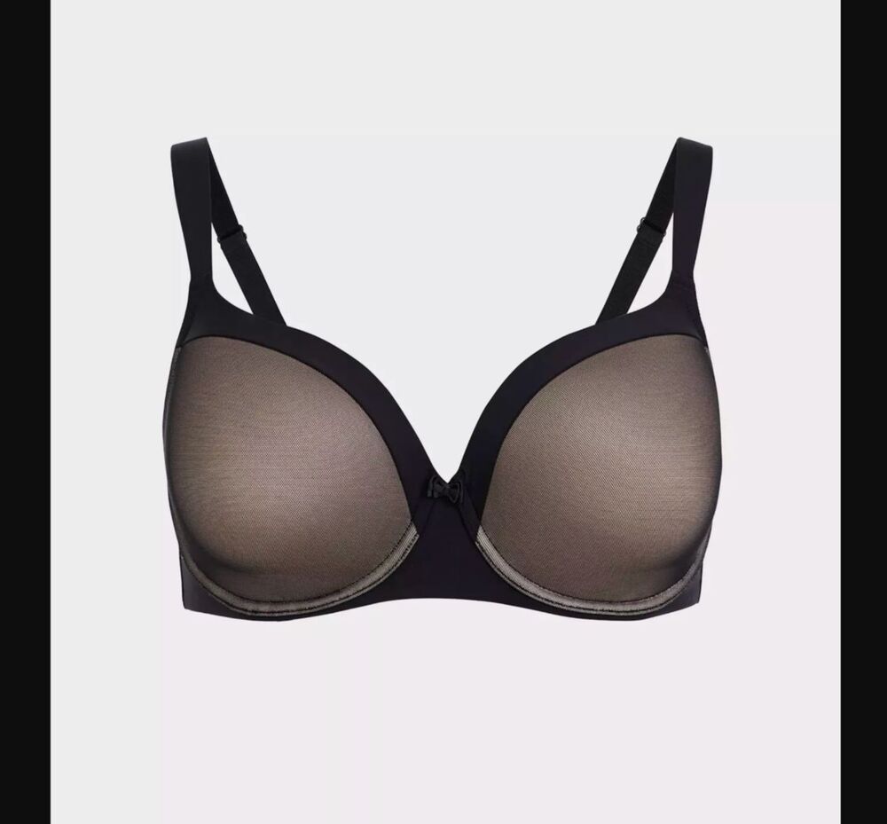 Torrid Balconette Bra 42D Black Nude Mesh Underwire T Shirt Wide Strap NWT - Picture 6 of 6